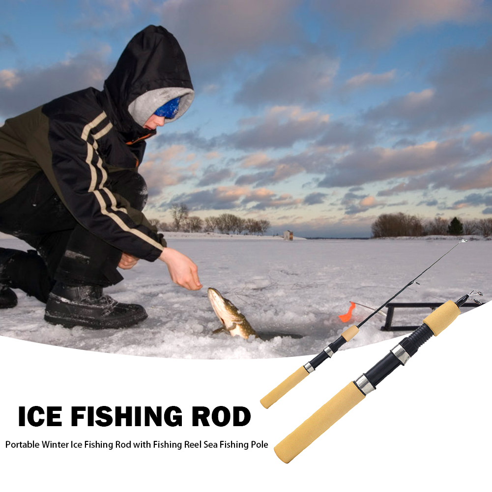 Ice Fishing Rod Portable Spinn - Ice Fishing Reel avaliação e preço