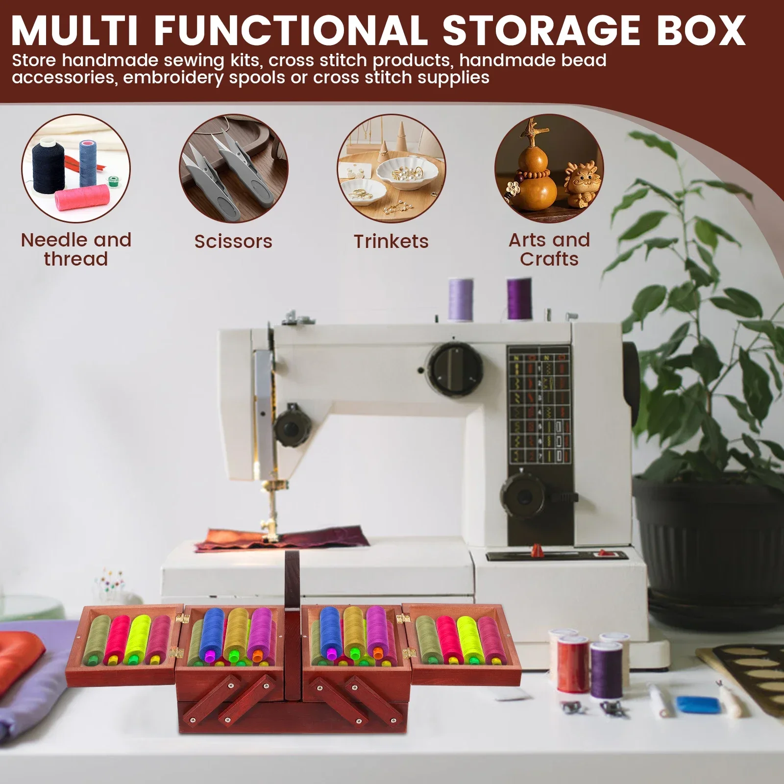 Expandable Sewing Thread Box W - Reel Handle avaliação e preço