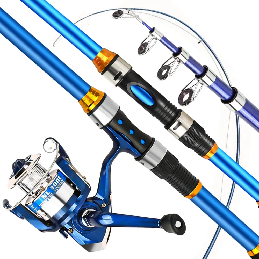 2.1-3.6M Telescopic Glass Fibe - Spincast Reel avaliação e preço